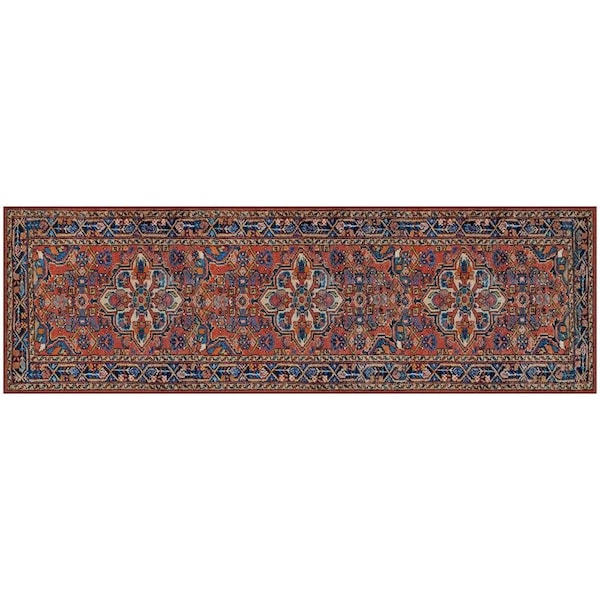 Gel Pro Gel Pro NeverMove Esther 24 in. W X 76 in. L Vintage Red Tribal Polyester Runner Rug 107-1-2476-EHVR - main